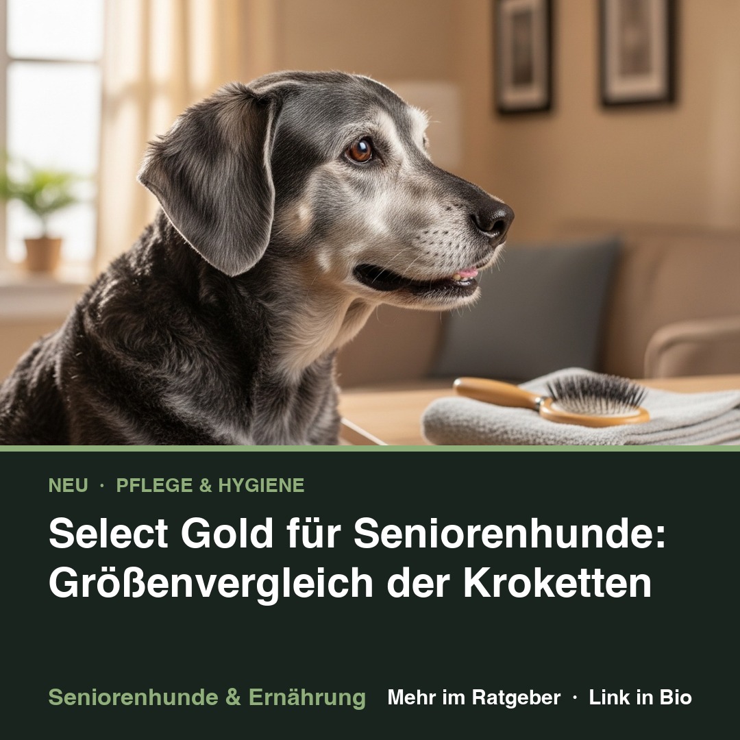 Select Gold für Seniorenhunde: Größenvergleich der Kroketten